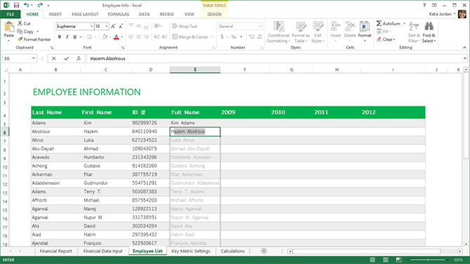 screenshot of Microsoft Excel